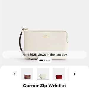 Coach Corner Zip Wristlet